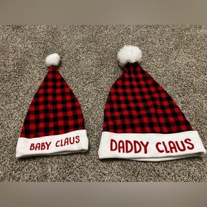Plaid Santa Hats - Daddy and Baby Claus